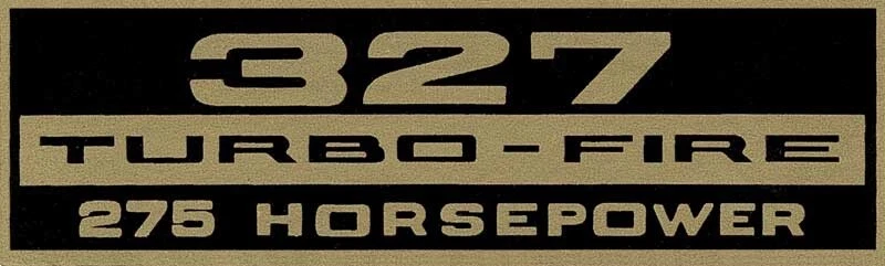 327/275 HP TURBO-FIRE BLACK AND GOLD DECAL - Image 1 of 1