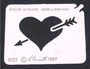 Stainless steel Arrow through Heart H21 cake decorating / card making stencil - Picture 1 of 2