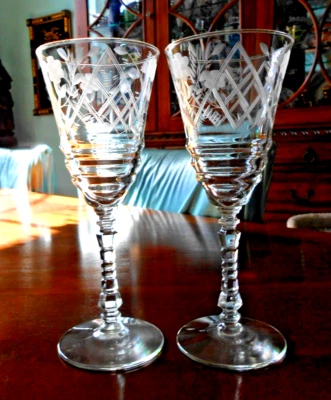 Two Rock Sharpe Water Glasses 3005-13, 7-7/8” Vint 1930s - Image 1 of 3