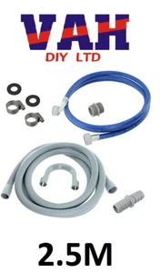 Washing Machine / Dishwasher Universal Fill & Drain Hose Extension Kit 2.5m - Picture 1 of 1