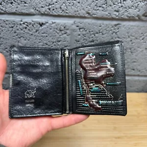 Vintage Thailand Map Elephant Leather Wallet Made By Jacob Model 683 Black - Picture 1 of 17