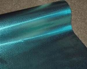 VTG 1950 CHRISTMAS STORE WRAPPING PAPER GIFT WRAP MCM AQUAMARINE TEXTURED FOIL - Picture 1 of 10
