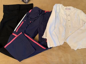 Girl's Lot Of 3 2 Pair Pants  And White Sweater Size 4/5 - Picture 1 of 7