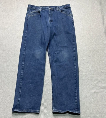 Jeans Wrangler Para Hombre 38 X 32 Calce Relajado Lavado Medio Denim Occidental 100% Algodón Foto 1 de 4