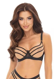 Axami 11071 Sheer Stripe Unlined Bra On the Clouds Nude/Black - Picture 1 of 6