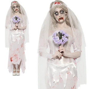 Adult Zombie Corpse Bride Costume Til Death Do Us Part Halloween Fancy Dress - Picture 1 of 10