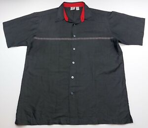 Vintage ANCHOR BLUE Men’s Button Up Shirt Size Large Black & Red OG Streetwear 