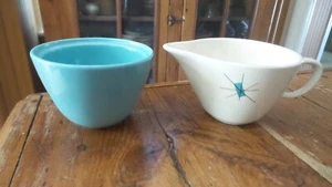 Vintage Salem Potteries North Star Atomic CREAM & SUGAR, No Lid, MCM - Picture 1 of 2