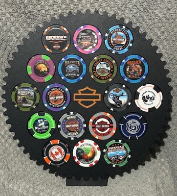 Marco de exhibición de fichas de póker Harley Davidson Foto 1 de 3