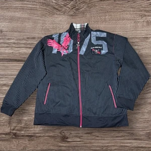 Avirex Track Jacket Mens Size 2XL Black Pinstripe Full Zip Y2K - Picture 1 of 6