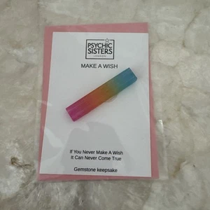 PSYCHIC SISTERS RAINBOW SELENITE MAKE A WISH CRYSTAL GEMSTONE BAR - Foto 1 di 3