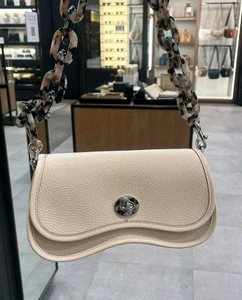 NWT Coach CW807 Wavy Dinky Bag Shoulder Crossbody Coachtopia Leather Cloud - Picture 1 of 7