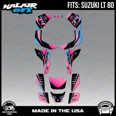 Graphics Kit for SUZUKI LT80 LT 80 ALL YEARS 16 MIL DECALS Icon Series - Magenta - Image 1 of 4