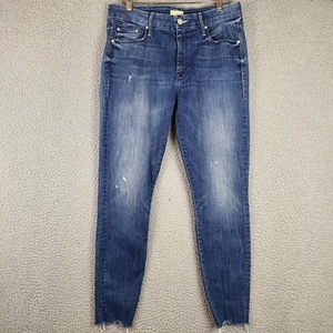 Mother Looker Ankle Chew Distressed Raw Hem Jeans in Breaking the Law size 30 - Picture 1 of 11