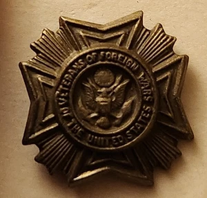Vintage antike Veteranen ausländischer Kriege Sehr guter Erhaltungszustand Schraubverschluss Anstecknadel USA - Bild 1 von 5