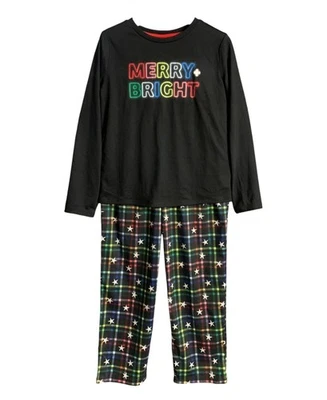 Cat & Jack Girls "Merry Bright" Plaid Star Kids Long Sleeves Pajama Set Size XXL - Image 1 of 4
