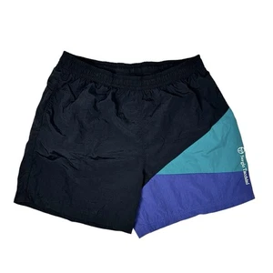 Sergio Tacchini Herren schwarz Mosaik Shorts Nylon schwarz Größe Large 5’ Schrittlänge - Bild 1 von 7