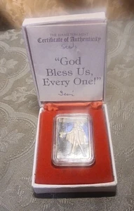 1976 Hamilton Mint .999 1 Oz. Silver Norman ROCKWELL Christmas Art Bar - Picture 1 of 6