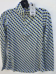 EP New York mehrfarbig Rauten Langarm Stehkragen Golf Shirt Größe X-Small - Bild 1 von 13