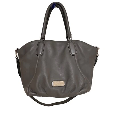 Pebbled Leather Satchel Crossbody Bag in Slate Gray By Marc Jacobs - Image 1 of 4