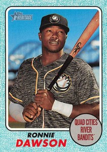 2017 TOPPS HERITAGE MINORS - BLUE BORDER - RONNIE DAWSON /99