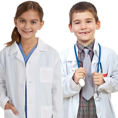 Abrigos de laboratorio médico para niños chaqueta larga blanca para niños niños niñas niños  Foto 1 de 3