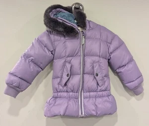 Hanna Andersson Purple Puffy Hooded Down Jacket Size 4 - Picture 1 of 4