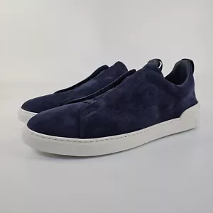 Zegna Sneakers basse blu pelle scamosciata triplo punto nuove - Foto 1 di 10