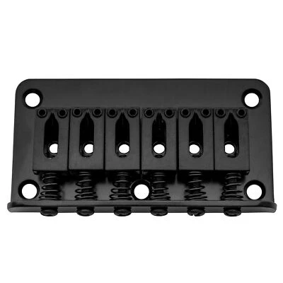 Musiclily Black 52.5mm 6 String Fixed Saddle Hardtail Bridge For ST Tele Guitar