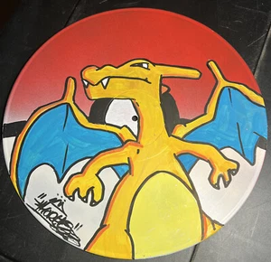 Handbemalte Vinyl Schallplatte Graffiti Shortiez Ink Art Pokemon Ball Charmander - Bild 1 von 1