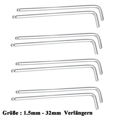 Sechskant Stift Schlüssel Mit Kugelkopf für Innensechskant Schrauben 1.5 - 32mm - Bild 1 von 4