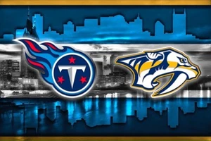 TENNESSEE Sports Poster Nashville Predators Tennessee Titans 12x18in Free Ship - Picture 1 of 4