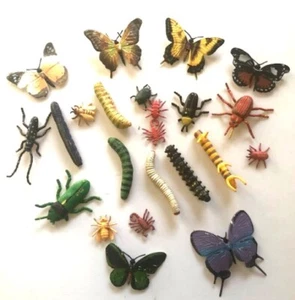 BUTTERFLIES & CATERPILLARS & BEETLES & BEES & SCORPIONS PLASTIC INSECT BULK X 23 - Picture 1 of 6