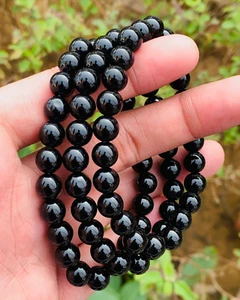 Natural Black Onyx Beads Bracelet AAA grade Gemstone Bracelet 8mm Beads Size. - Picture 1 of 9