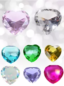 3"/80mm Glass Crystal Heart Shaped Diamond Wedding Decoration Valentine's Gift - Picture 1 of 9