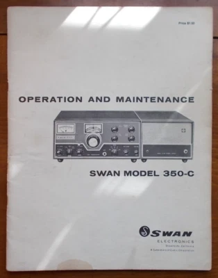 Swan Model 350 Transceiver Operation and Maintenance Manual (original) - Image 1 of 4