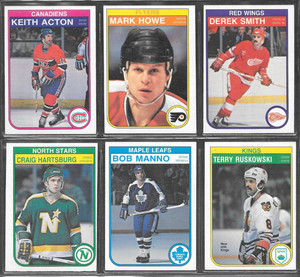 1982-83  OPC HOCKEY , 6 CARDS , VARIOUS PLAYERS (SEE SCANS)