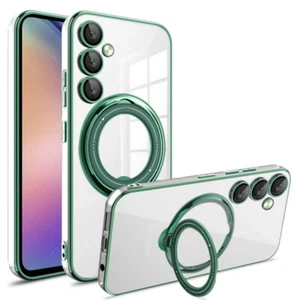 Luxury Slim Magnetic Case Ring Stand Cover For Samsung S24 S23 S22 Ultra A54 A14 - Imagen 1 de 19