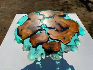 Mesa de centro de madera epoxi de oliva - Mesa de centro / mesa de centro de diseño orgánico - Imagen 1 de 11