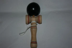 Large Black Ball Wooden Japanese Kendama Kids Children Fun Toy Strip Fast Shipp - Picture 1 of 4