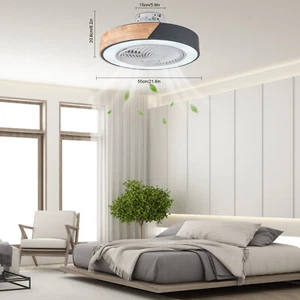 Modern Ceiling Fan With Light LED Flush Mount Chandelier Lamp w/ Remote! - Picture 1 of 15
