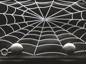 Spider Web Webb schwarze Echtleder-Geldbörse mit Kette (4 Zoll) - Bild 1 von 3