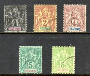 France (Reunion) Stamps - Scott #'s 34-38 - Used - Picture 1 of 1