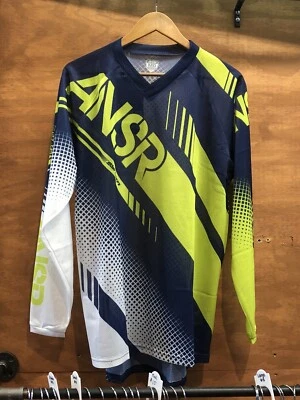 New Answer racing Syncron Air Jersey Youth X Large White Navy Acid MX ATV - Image 1 of 4