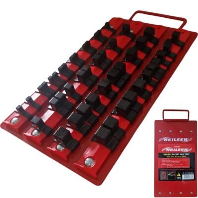 40pc Small Socket Rail Tray 1/4" 3/8" 1/2" Organiser Storage Holder CT0735 - Image 1 of 2
