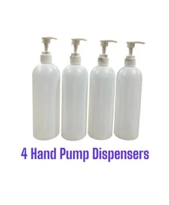 Universal Shampoo Conditioner Dispensing Pump With 16oz Bottle Pack of 4 - Picture 1 of 3