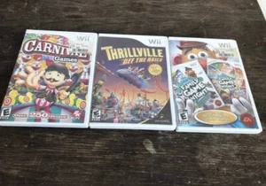 Family Game Night 1 2 Value Pack Nintendo Wii Video Game + Carnival + Thrill - Picture 1 of 8