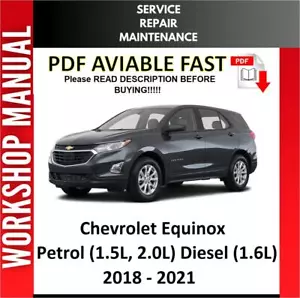 CHEVROLET EQUINOX 2018 2019 2020 2021 SERVICE REPAIR WORKSHOP MANUAL - Picture 1 of 1