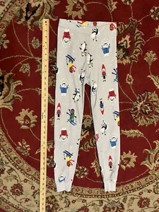Unisex Kids Hanna Andersson Holiday Bears Skiing Pajama Comfy Pants Size 8 - Picture 1 of 7