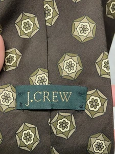 J Crew Men’s Neck Tie 53” Long Retro Geometric 1970’s Brown Hexagon - Picture 1 of 5